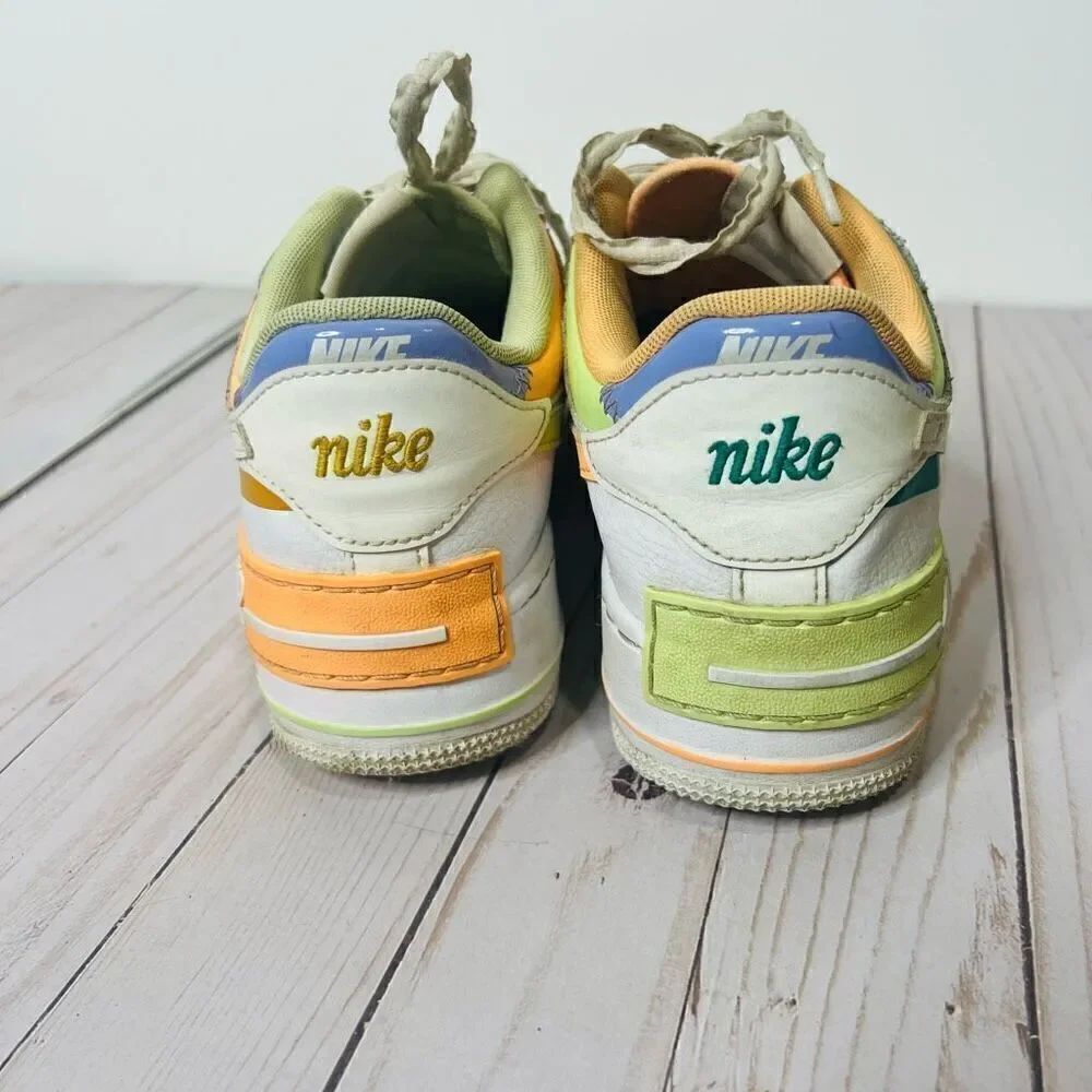 Nike Air Force One Shadow White Peach Pastel Sneakers Women’s 9 - Picture 7 of 9
